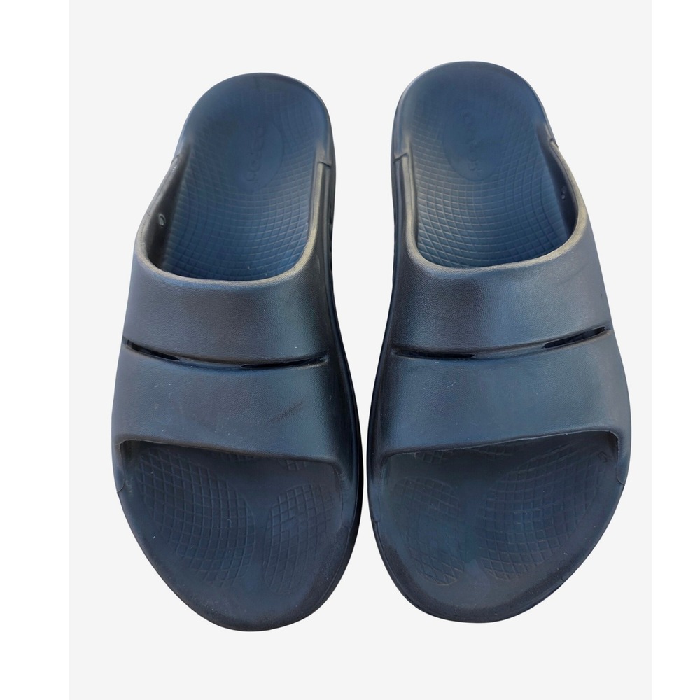 OOFOS OOahh Recovery Slide Sandals Unisex Women's 9 Men's 7 Black Athletic